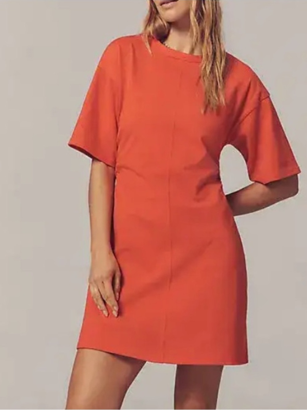 NEW DAILY PRACTICE ANTHROPOLOGIE T Shirt Mini Dress Field Day Red Cotton 2X